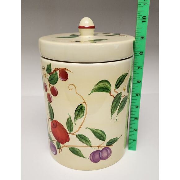 Stone Lite Beautiful Floral & Fruit Canister or Storage Jar 9'' tall 6.5'' wide - Picture 9 of 9
